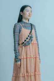 3way gingham check strap Black
