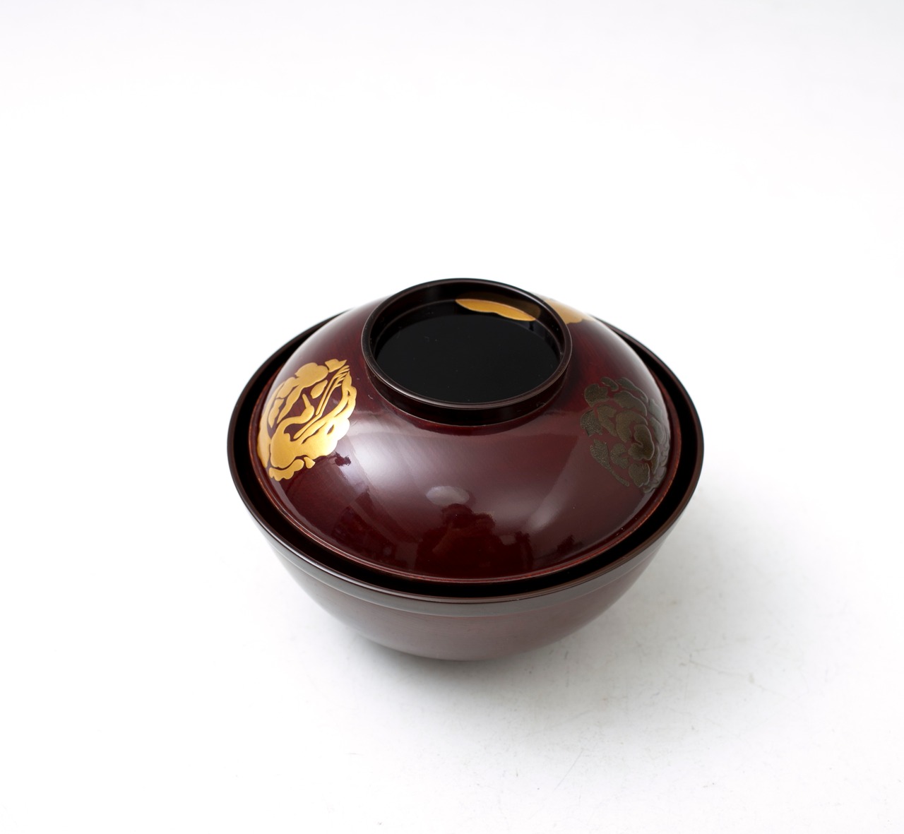 茶道具 香合 桐文様 金蒔絵 漆器 漆塗り 木製 協調した