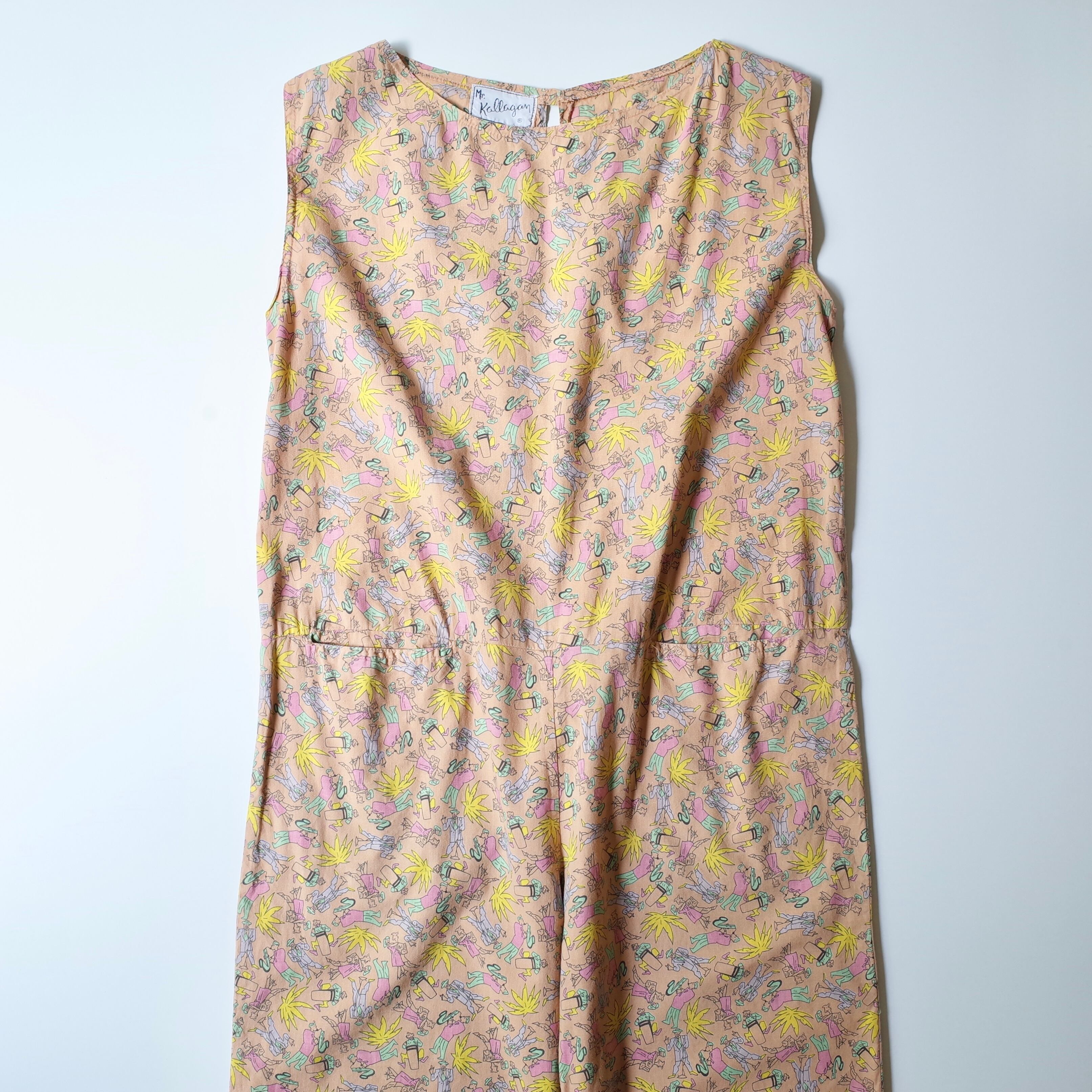 Pattern sleeveless salopette