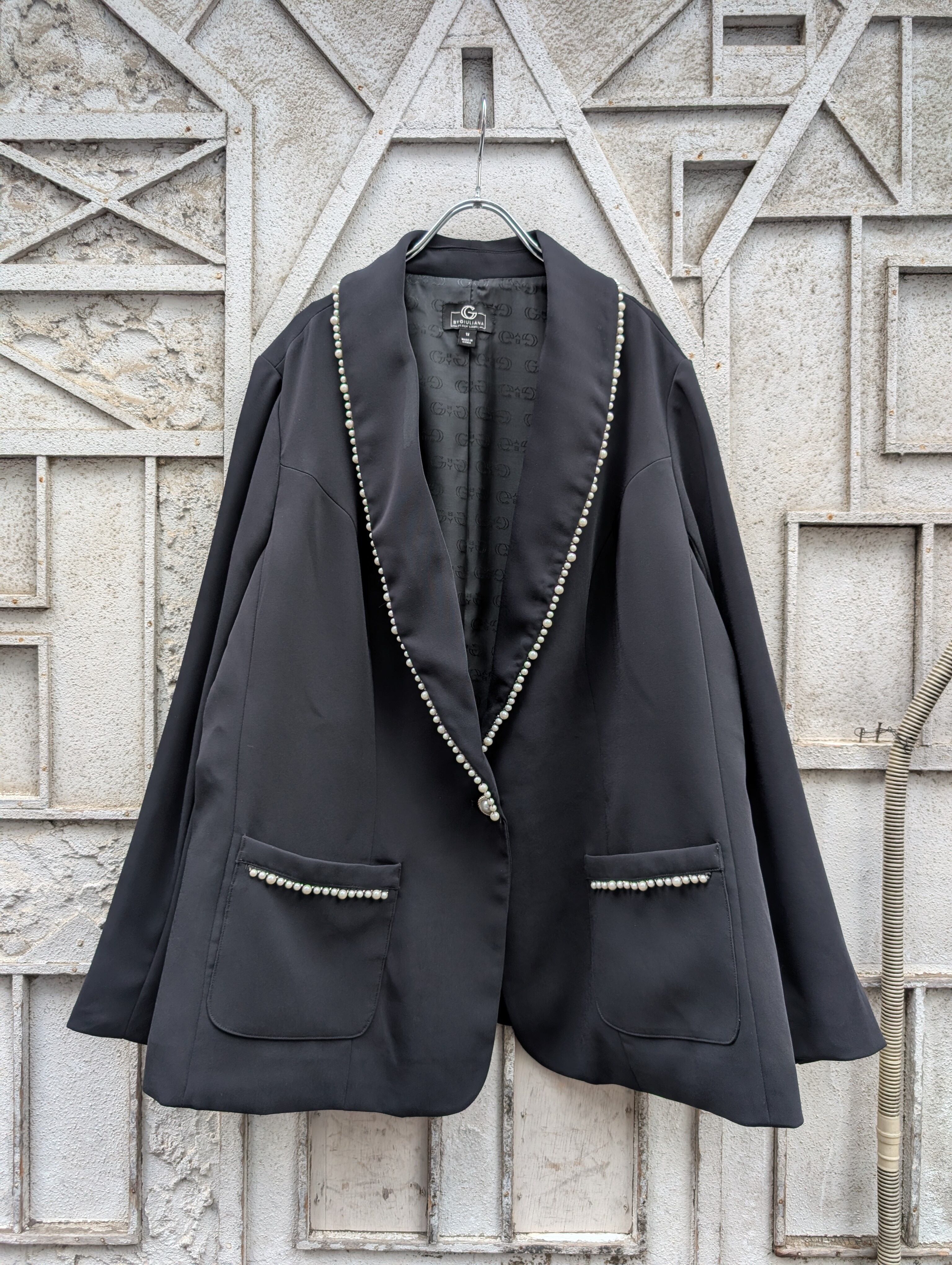 "BY GIULIANA" pearl design tailored jacket