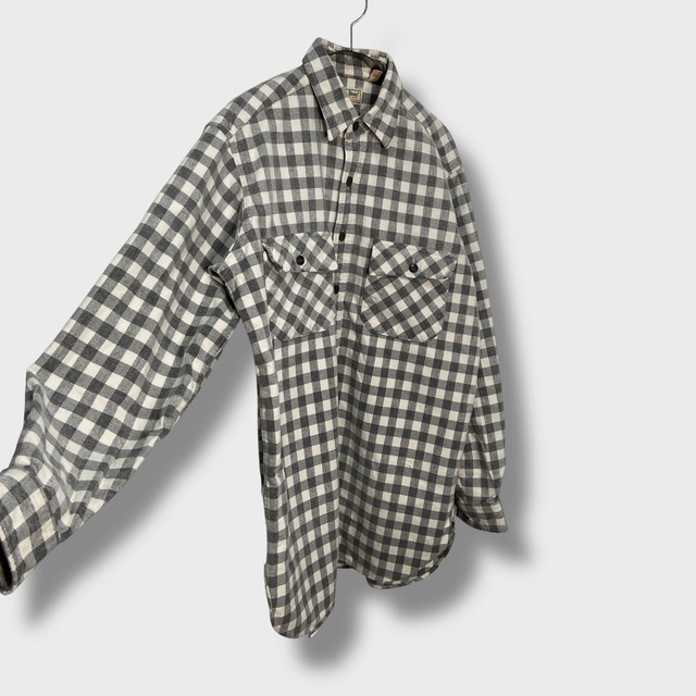 80s90s L.L.bean シャモアクロスシャツ　ブロックチェック　USA製