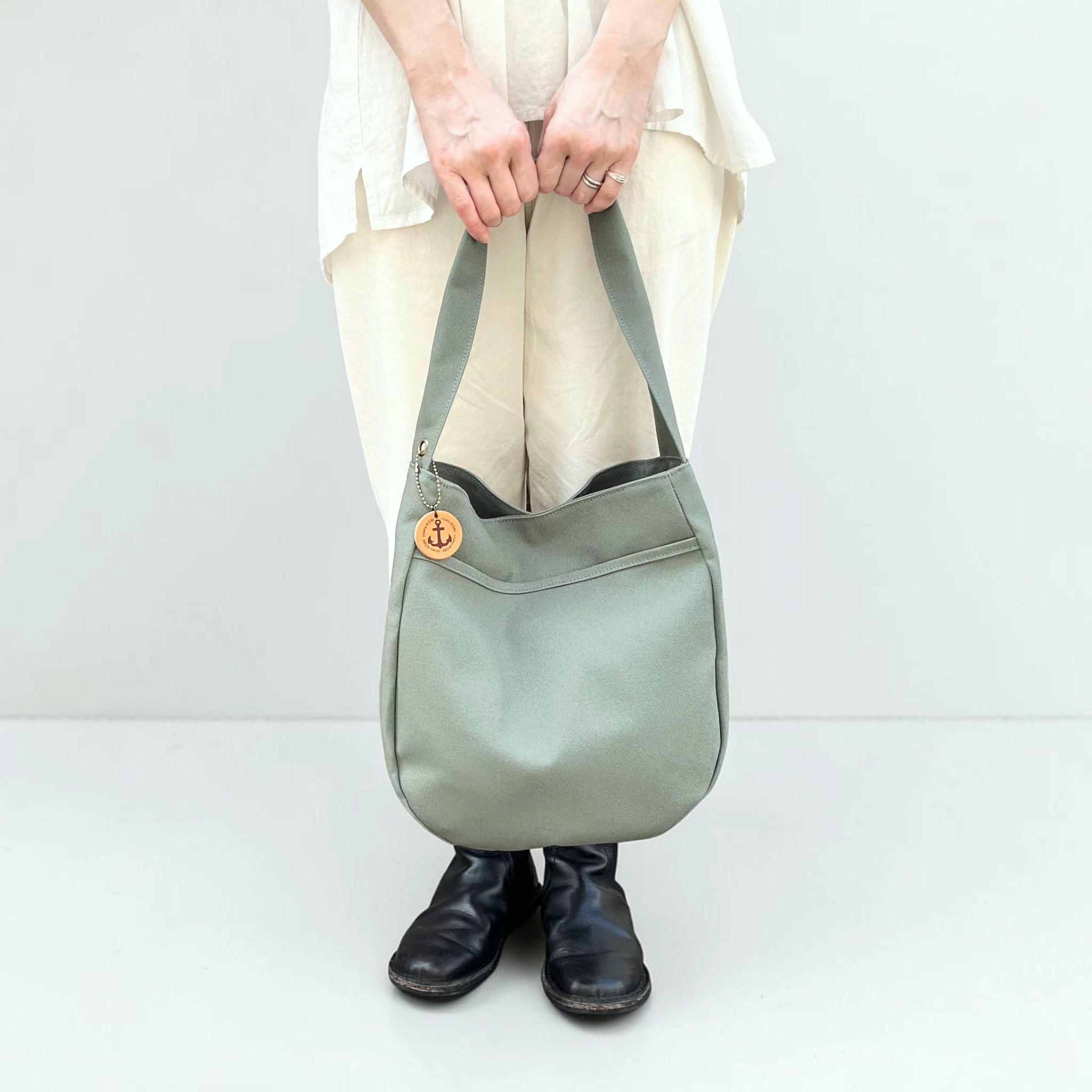 <即納商品> TAMAGO:ワサビ(国産帆布セミショルダーバッグ)