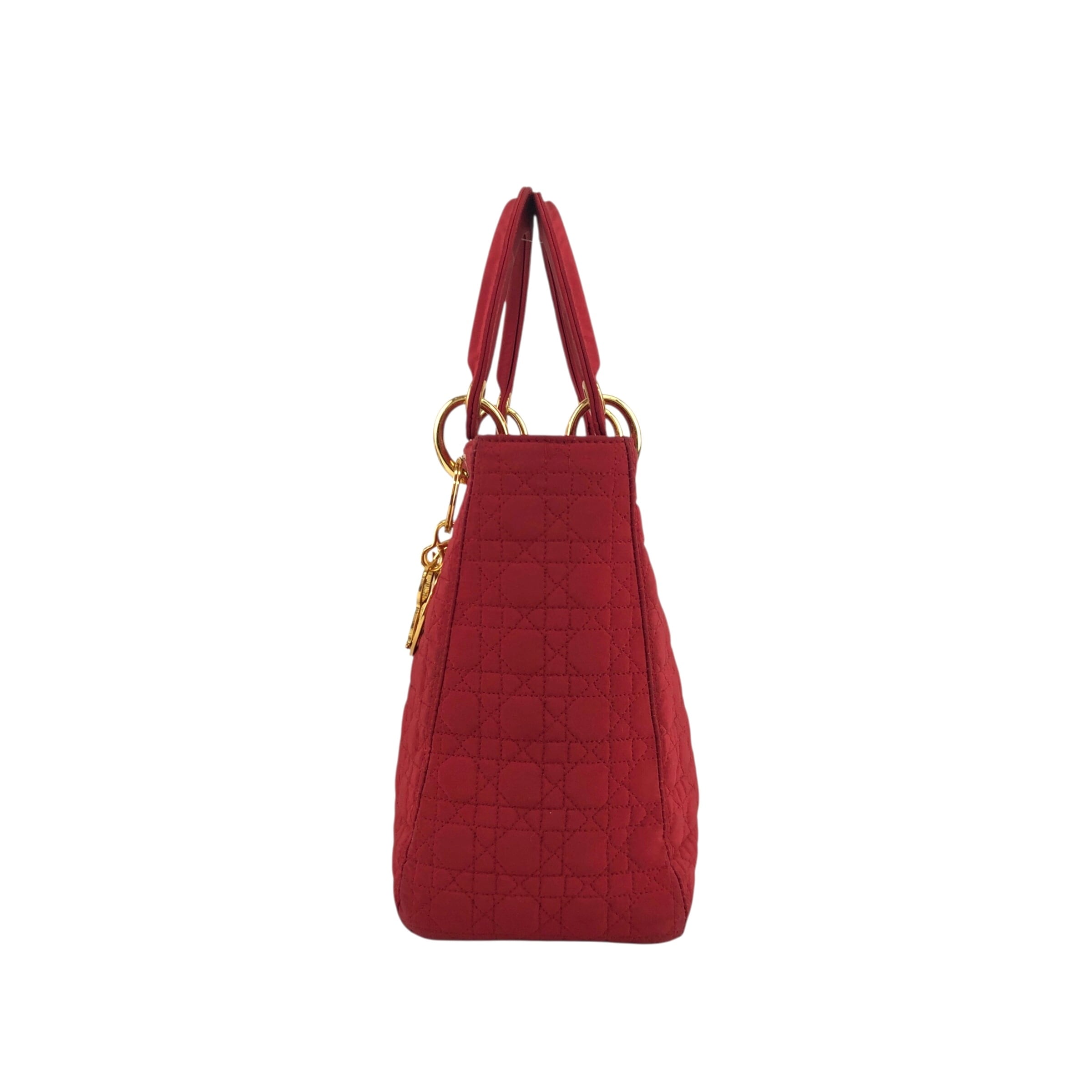 Christian Dior  クリスチャン ディオール カナージュ  ハンドバッグ レッド  ナイロン  cstet8 Christian Dior クリスチャン ディオール カナージュ ハンドバッグ