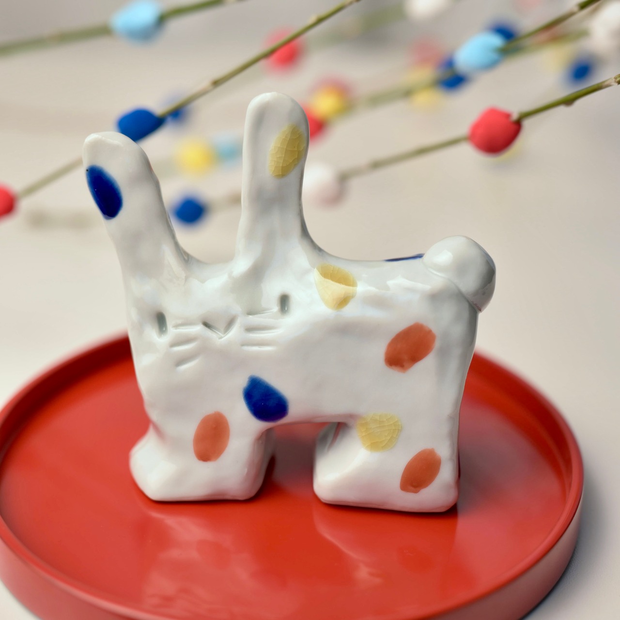 村田菜穂美 干支  水玉うさぎ　［2104130001444］