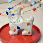 村田菜穂美 干支  水玉うさぎ　［2104130001444］