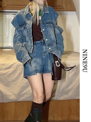 denim casual jacket&pants 2set【NINE4886】