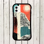 受注生産 iPhoneケース 太陽と人物シルエットの紙片コラージュ｜人物コラージュ ZINE059C