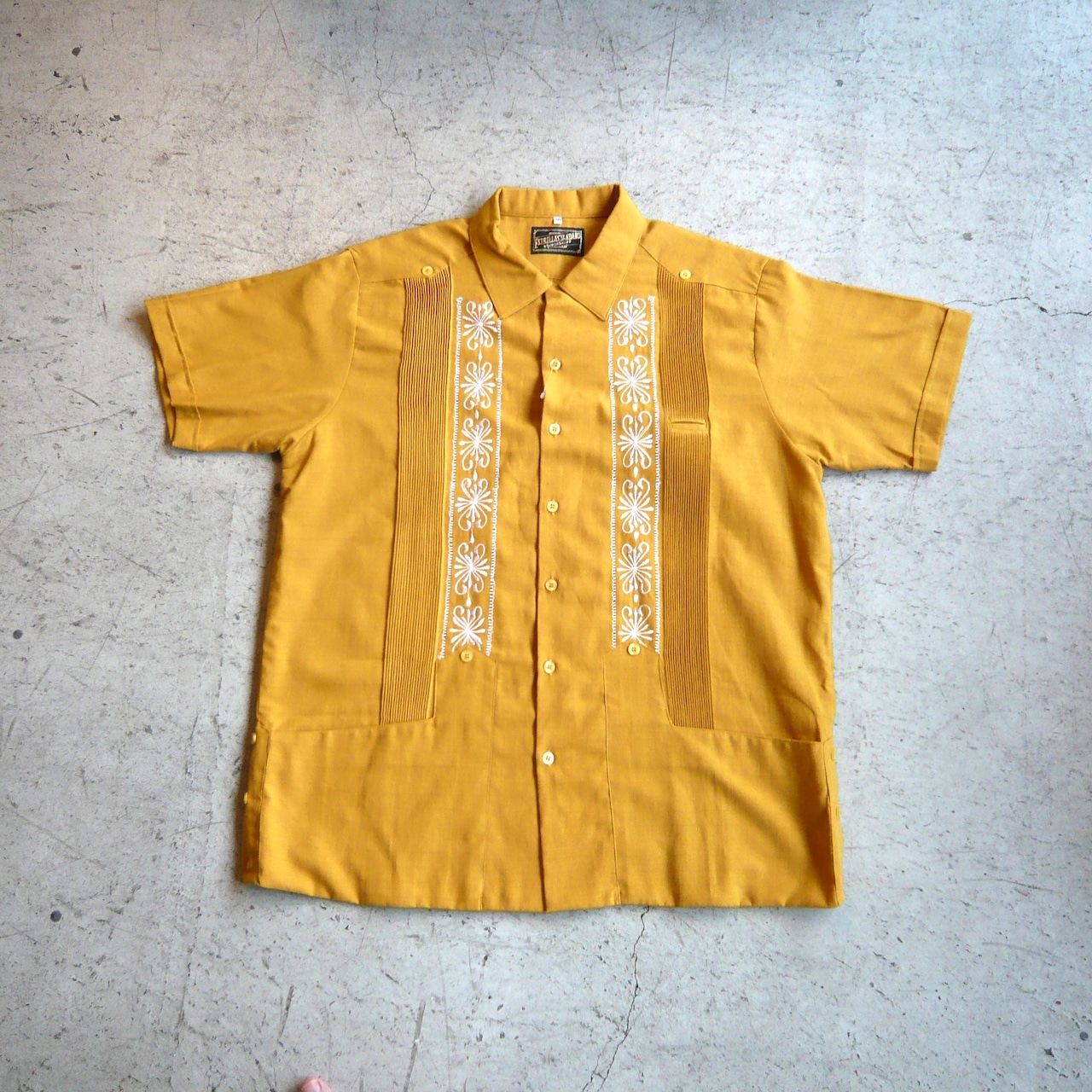ESTRELLA STANDARD S/S REJILLADA キューバシャツ マスタード