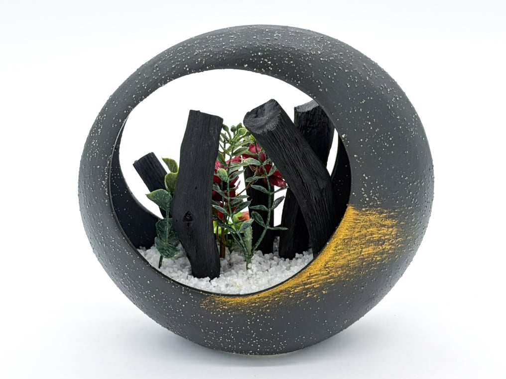 紀州備長炭 インテリア 『あけぼの』 黒 Type F 置物 オブジェ 消臭 調