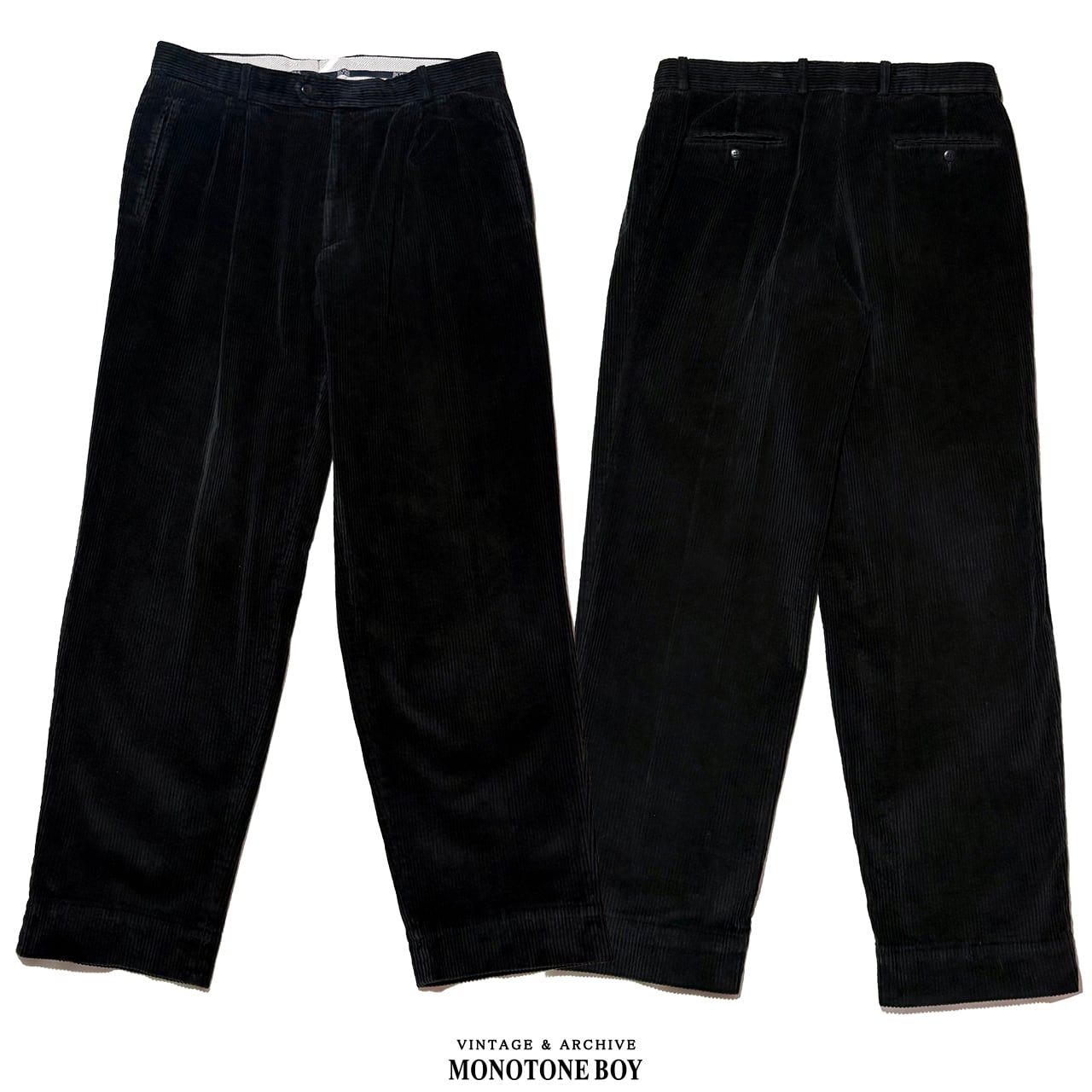 W96 90'S BOSS HUGO BOSS Black Corduroy Pants ＂LOPEZ＂ size54