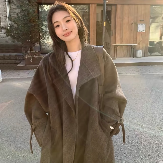 【先行SALE】Oversized Belted  Long Coat【H00489】