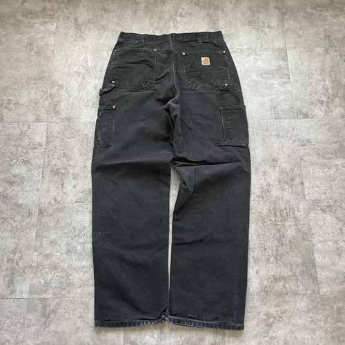 00s USA製 ブラック ダブルニー Carhartt B01 BLK w36 詳細写真3