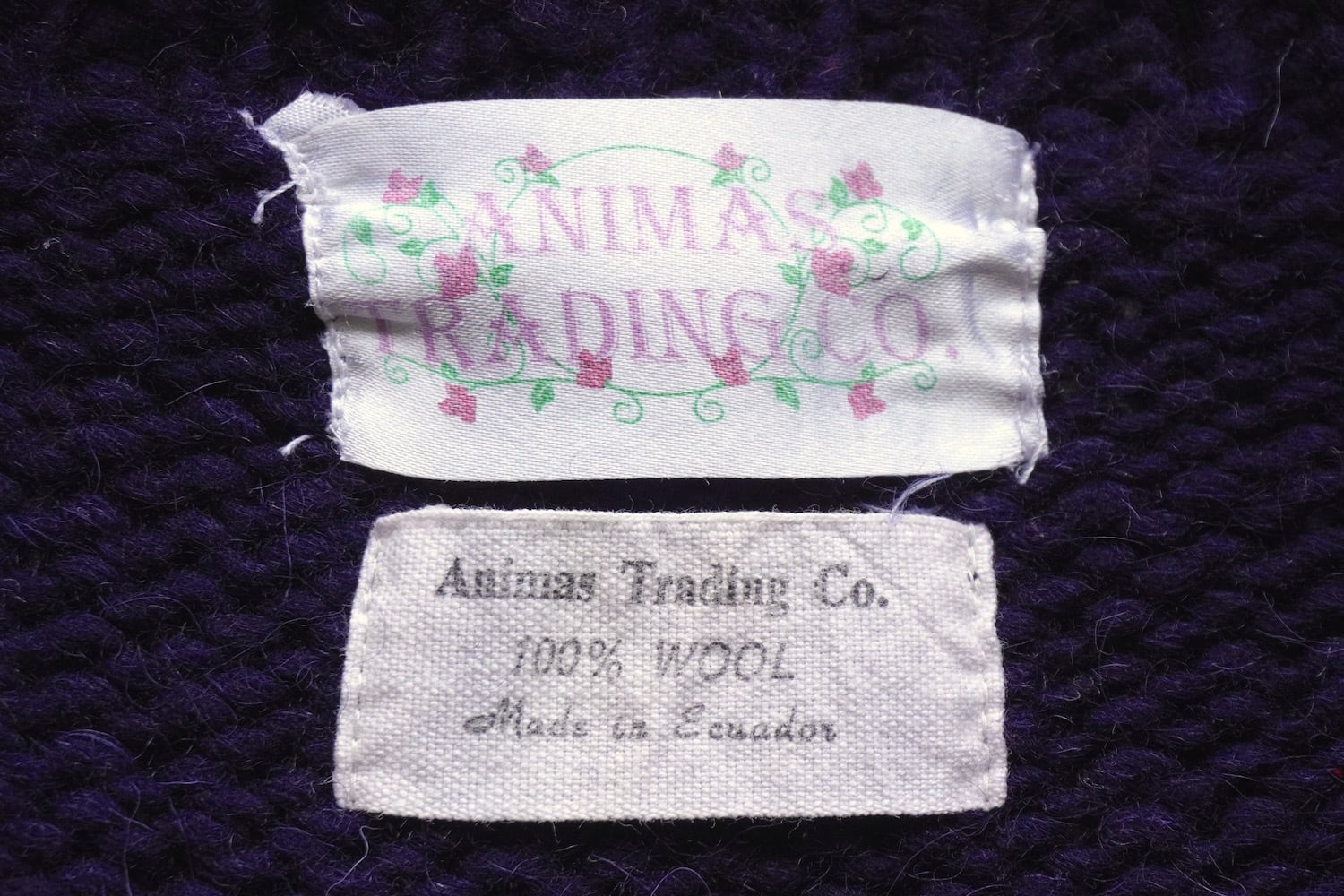 1990's ECUADOR製 [ANIMAS TRADING CO.] カラフルブロック&地上絵調柄