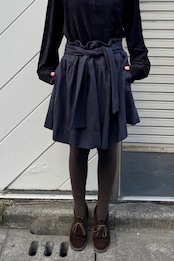 GAT RIMON リボン付きウールミニスカート