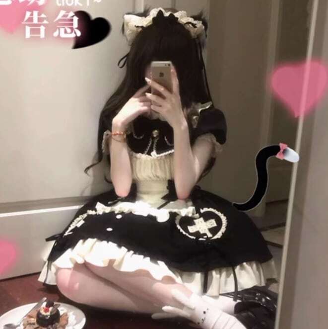 ゴスロリ♡十字架刺繍付きメイド服セット kos49☆ | パステルキャンディ