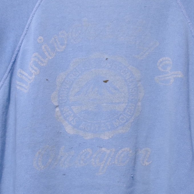 1950~60s Unknown S/S College Print Sweat Shirt / ヴィンテージ 半袖 スウェット ナイスFade 古着  | 古着屋 仙台 biscco【古着 & Vintage 通販】 powered by BASE