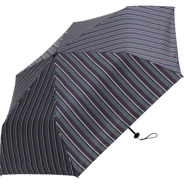 【a.s.s.a】AM456 グローストライプ ALLINUMBRELLA 超軽量200g〈グリーン・ベージュ〉