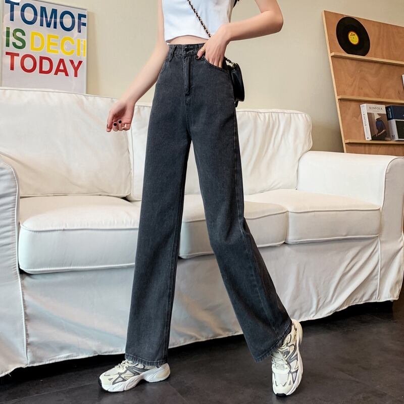 ジーンズ サマー薄手ハイウェストルーズワイドレッグパンツ 夏物 ワイドパンツ 1号婦人9775643485