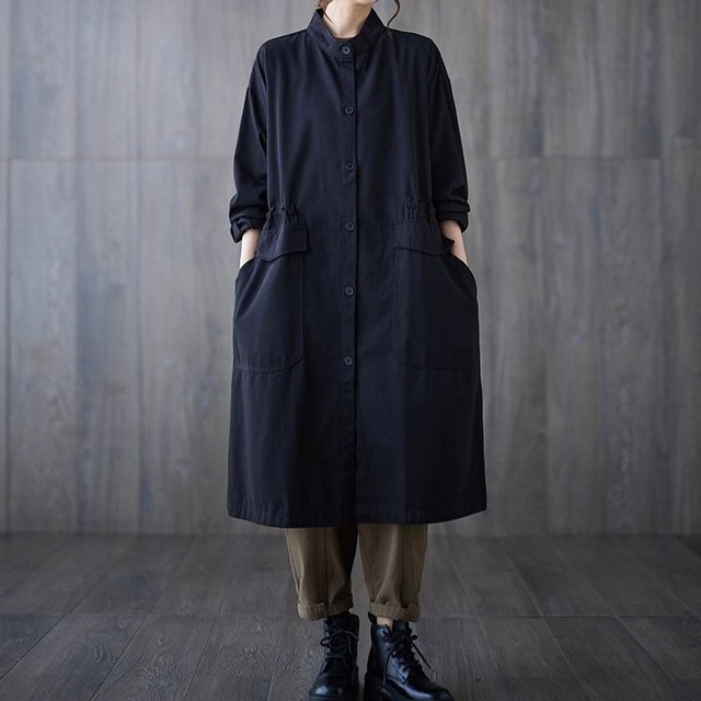 バンドカラーワークコート（2色）11100