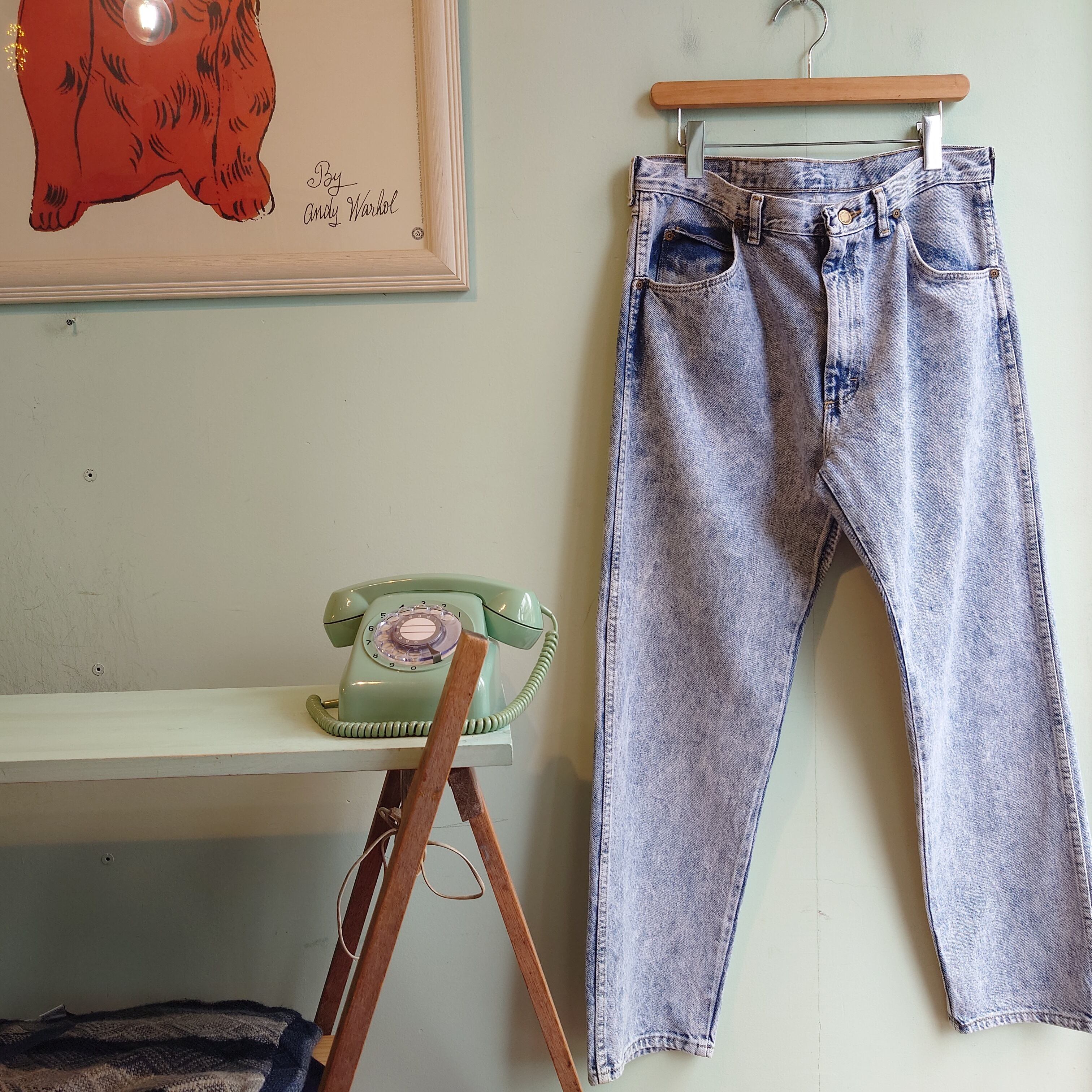 USA製】Wrangler 80s 90s ケミカルウォッシュ デニム 黒 USA製