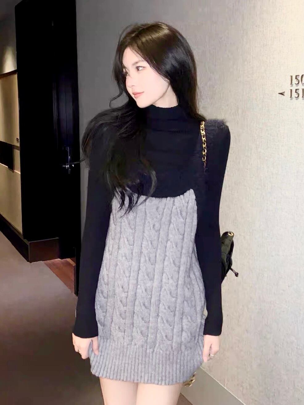 ニットモアニットスリムワンピース