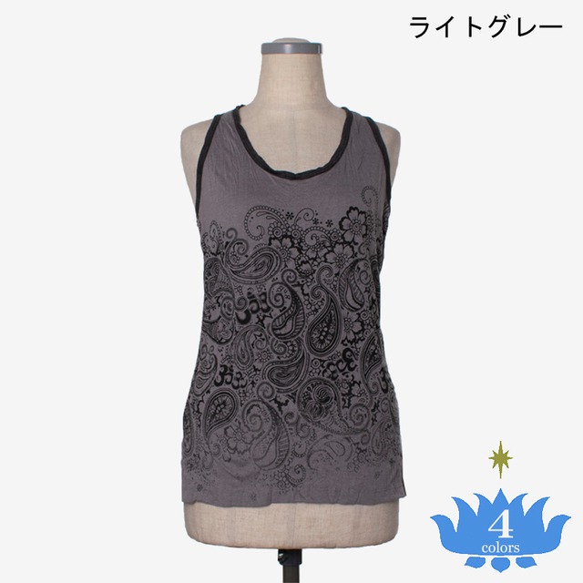 くしゅくしゅタンクトップ　グラデーション３　Wrinkled Tank Top Gradation3