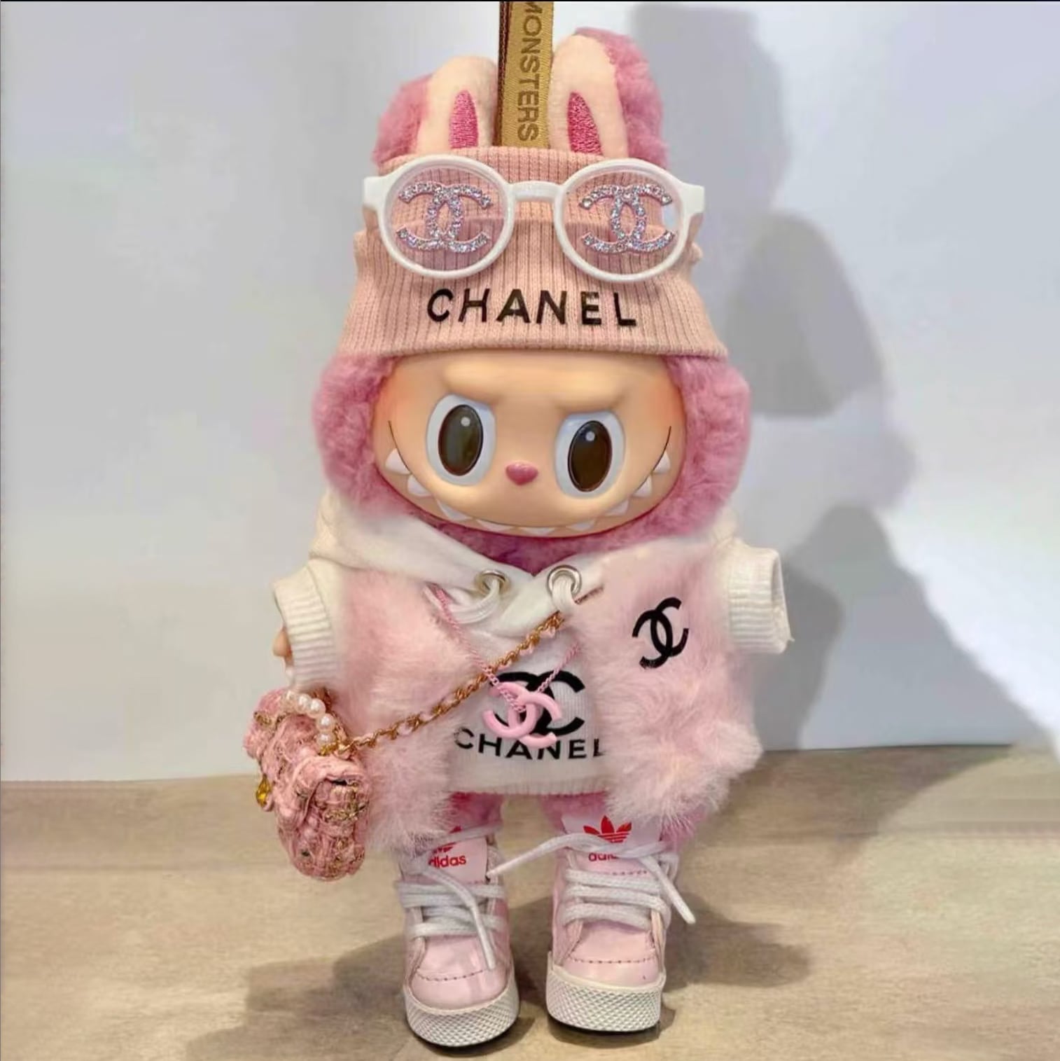 ※予約販売※秋の新作!labubu ラブブ 7点セット ピンク の ゴージャスコーデ 最先端 の 貴族ファッション 15cm17cm 対応