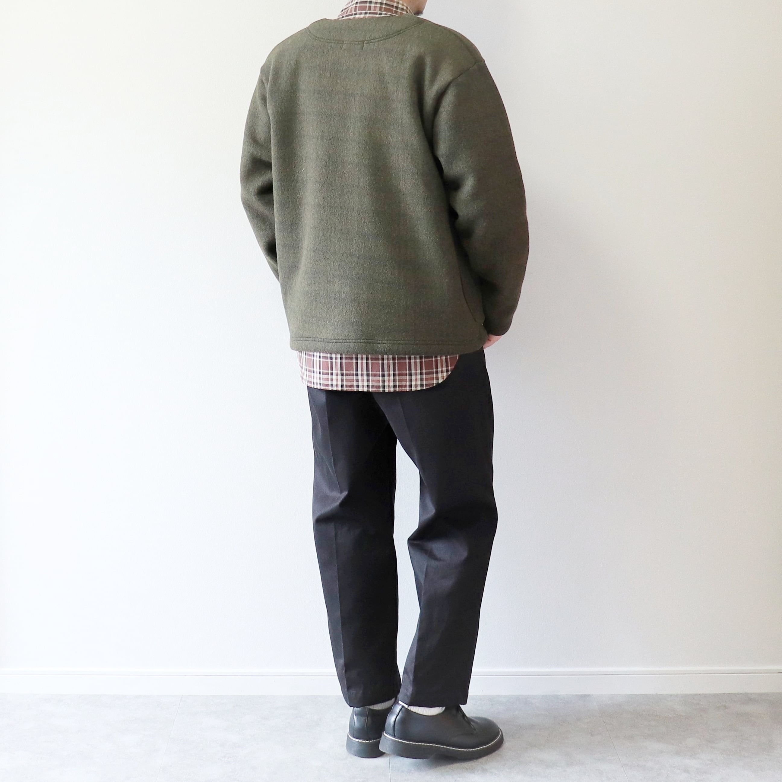 PLESIC / RECYCLE FLEECE SNAP JACKET - KHAKI プルシック