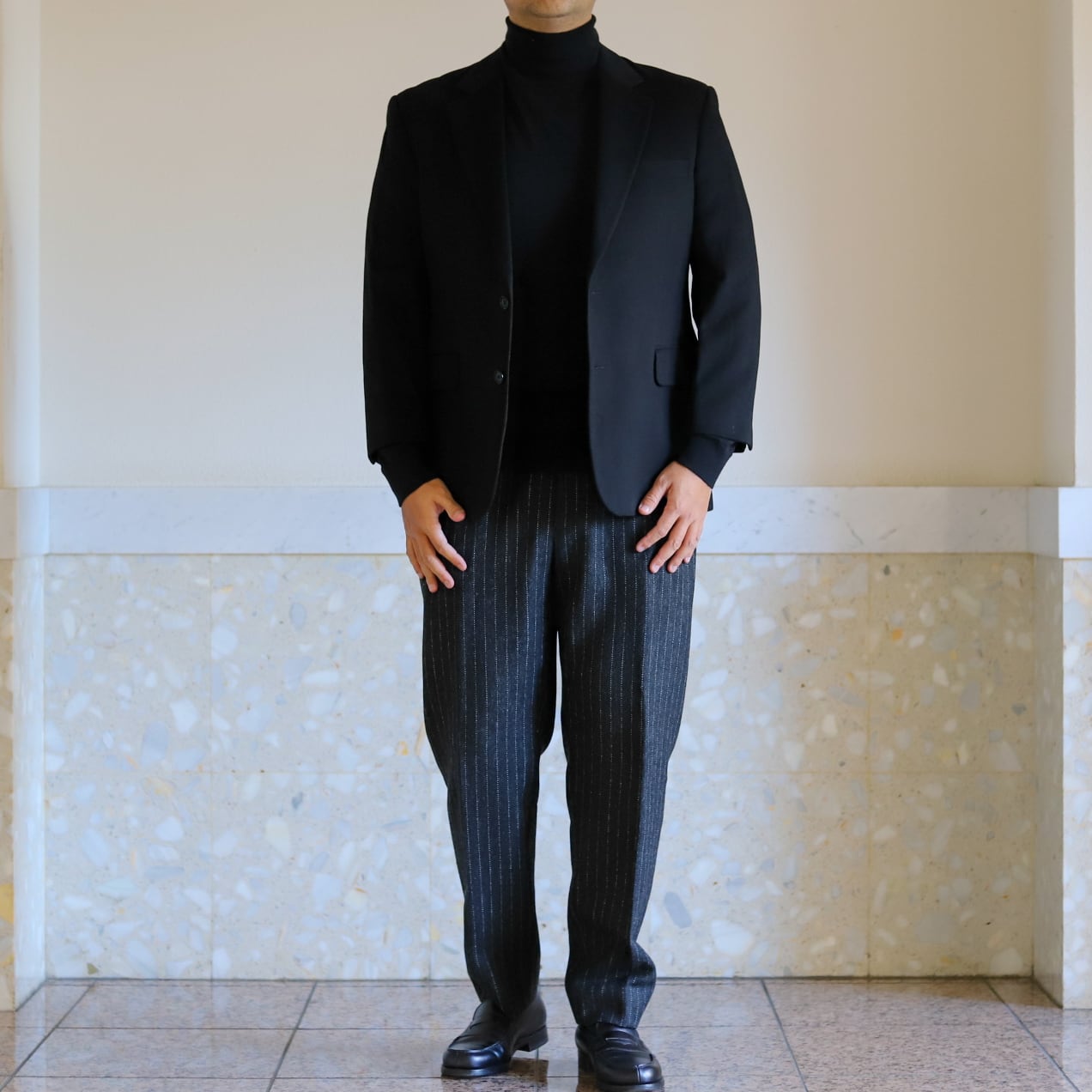 極美品】BROOKS BROTHERS Cashmere Black blazer about size42S Loro