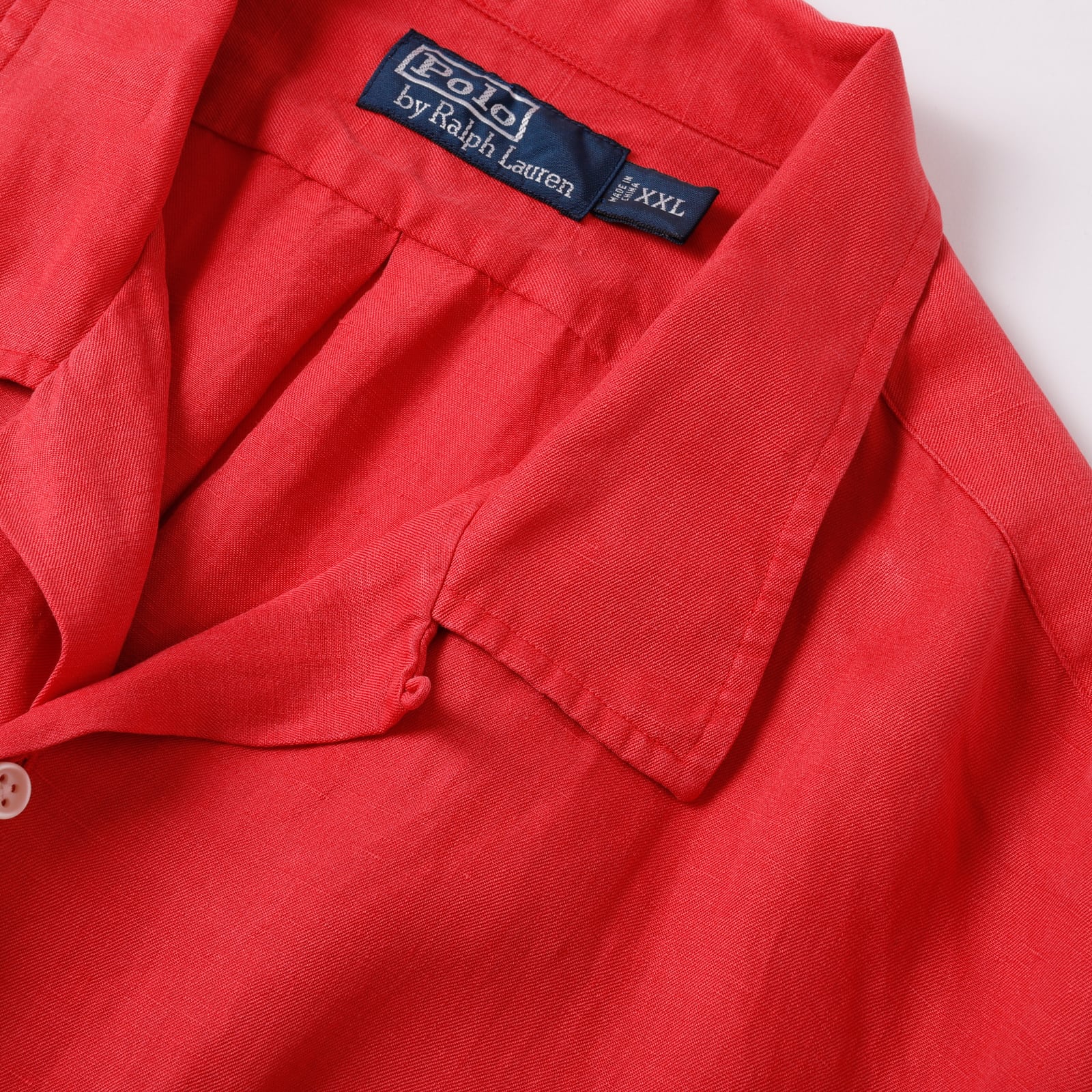 極美品】90s Ralph Lauren special linen silk open collar shirt