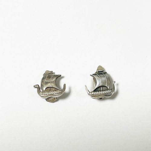 Vintage Sterling Ship Earrings Made In Denmark