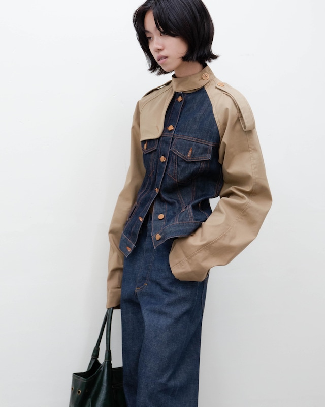 1990s Jean Paul Gaultier - hybrid denim trench jacket