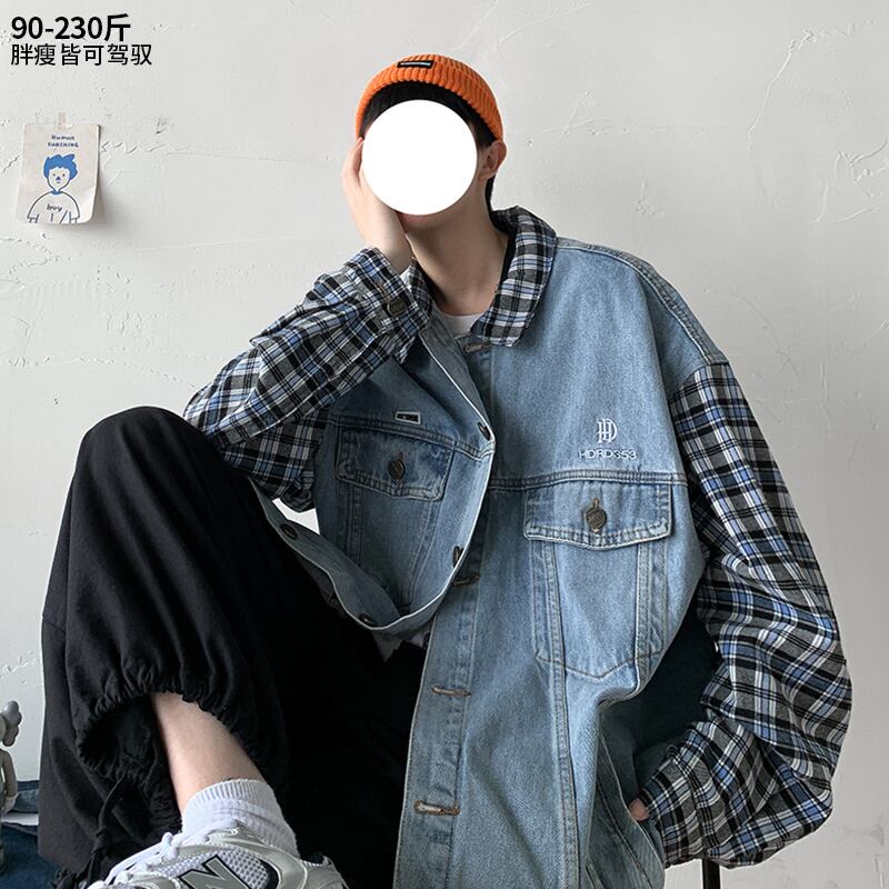 ジャケット スプリングオータムスタイルルーズカジュアル 大きめサイズ 春物 秋物 ステッチ ヒップホッププラスサイズ30740656019