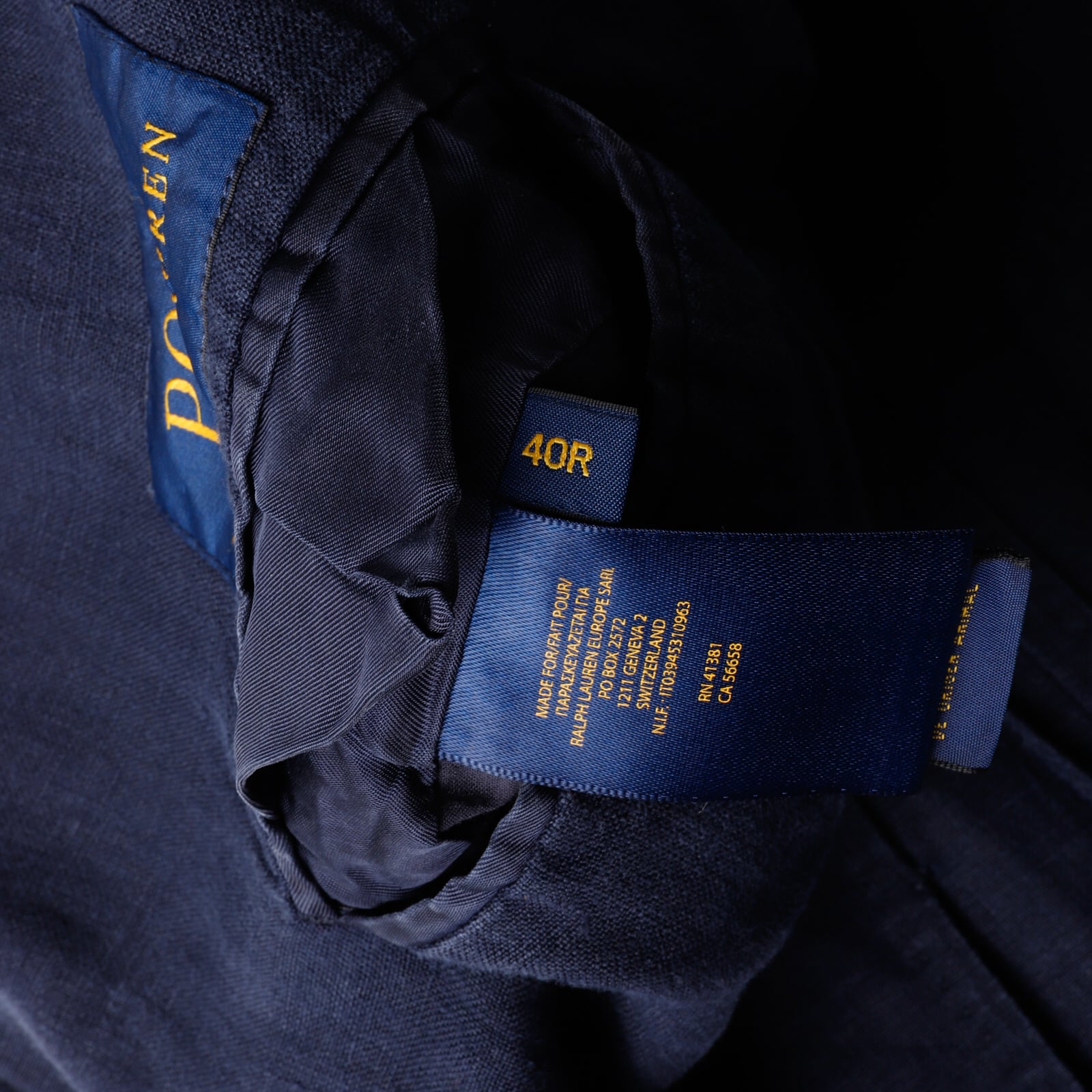 美品】Ralph Lauren special linen Jacket navy blazer made in Italy