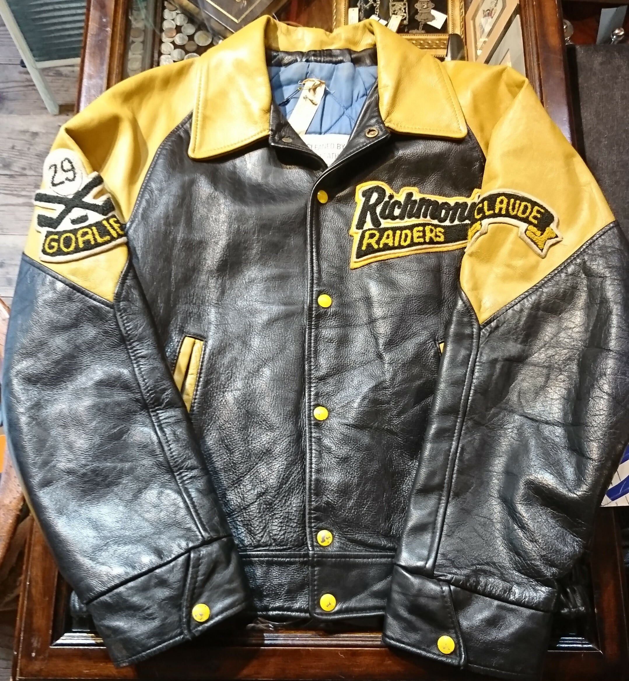 70s vintage leather studium jacket ヴィンテージ レザー スタジャン ジャケット