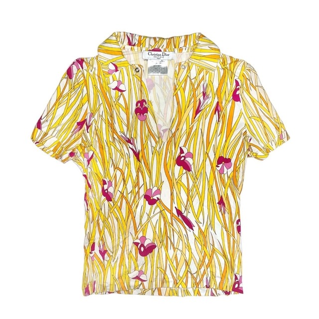 "ALRAUNE" Christian Dior botanical pattern rayon pullover shirts