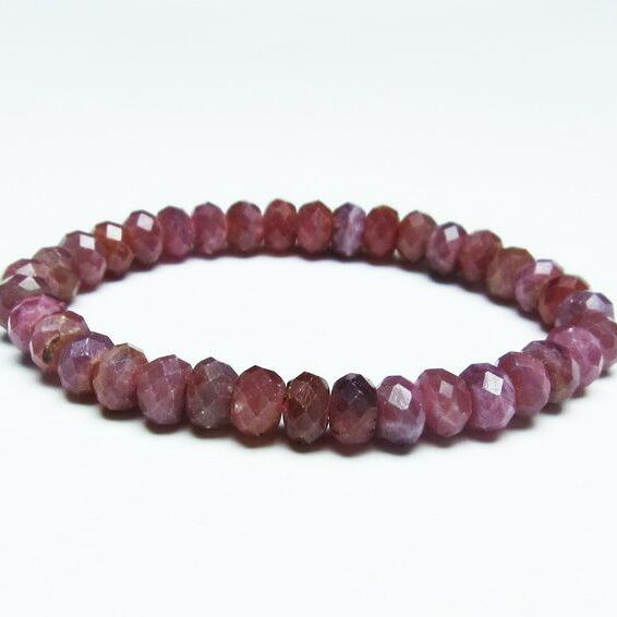 ルビー ブレスレット 8mm 一点物 メール便可 [M便 1/10] 111-27566
