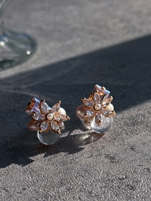 淡色ビジューピアス/イヤリング