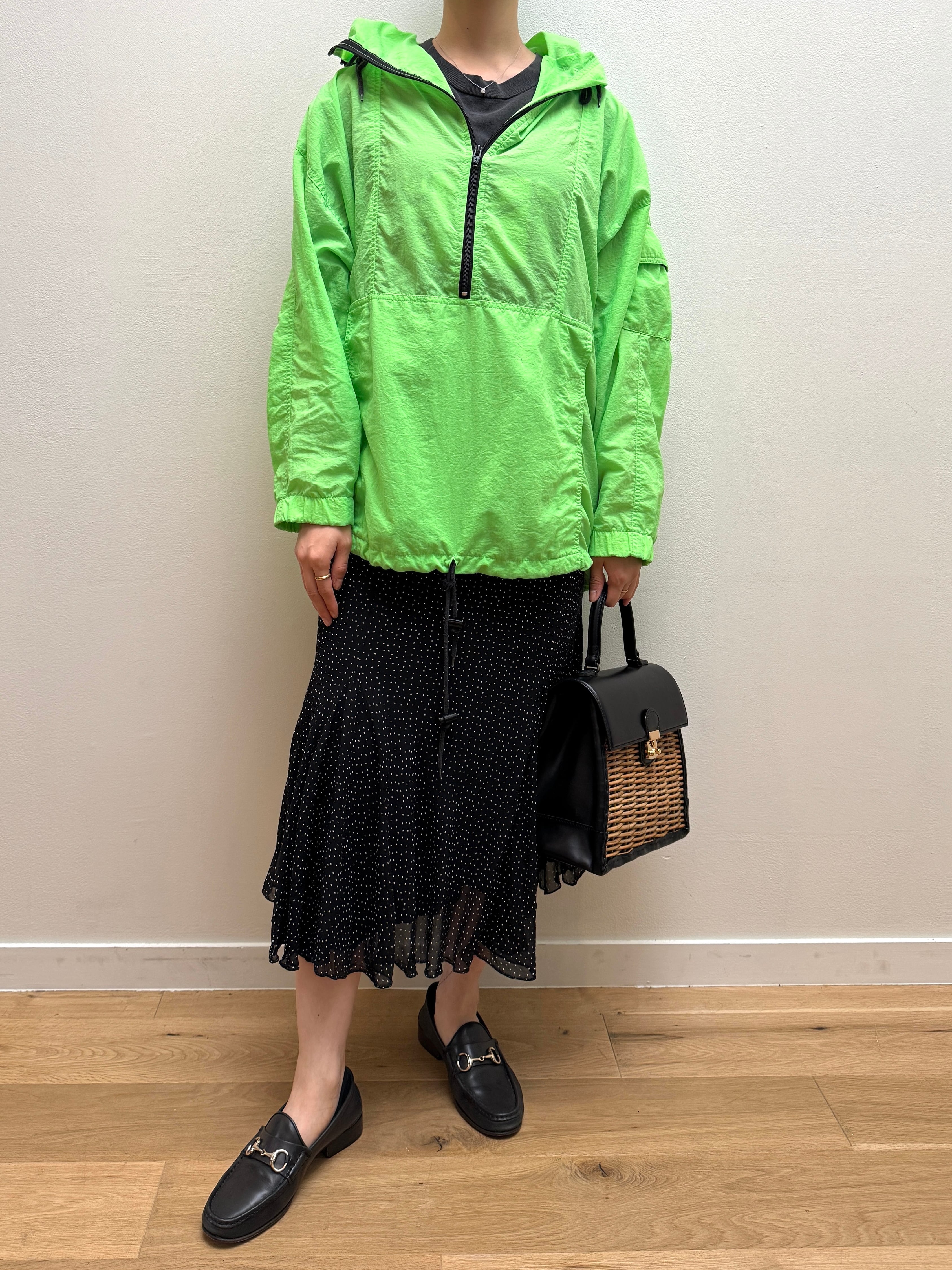 JK14-4 USED NYLON JACKET -NEON GREEN-