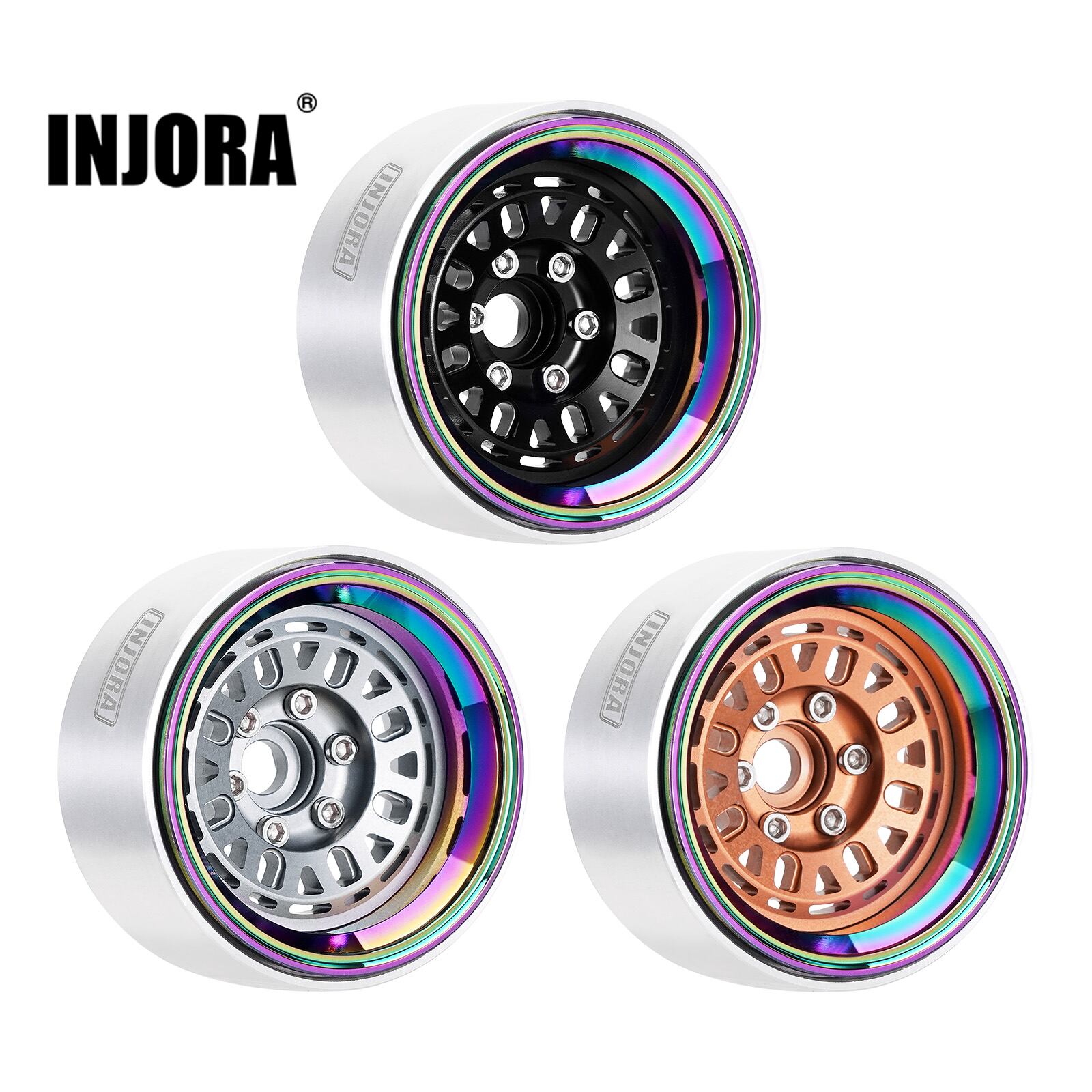 INJORA -10mm オフセット アルミニウム 1.9 ビードロック INJORA -10mm オフセット アルミニウム 1.9 ビードロック