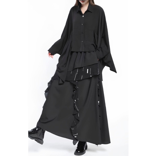 Wide-flow oversized shirt C1396