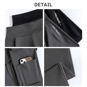 【送料無料】 スポーツパンツ スカート付き 重ね着風 ヨガパンツ レディース 春夏 韓国 ストレッチ フィットネス スポーツ ヨガ ダンス ハイウエスト スカート付きパンツ 大人可愛い 大人女子