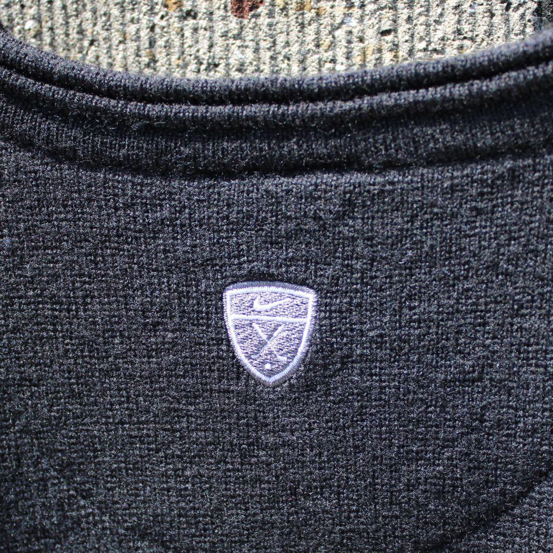 00's NIKE GOLF 前後ロゴ刺繍 黒 古着 ウールベストセーター 00's NIKE GOLF 前後ロゴ刺繍 黒 古着 ウールベストセーター