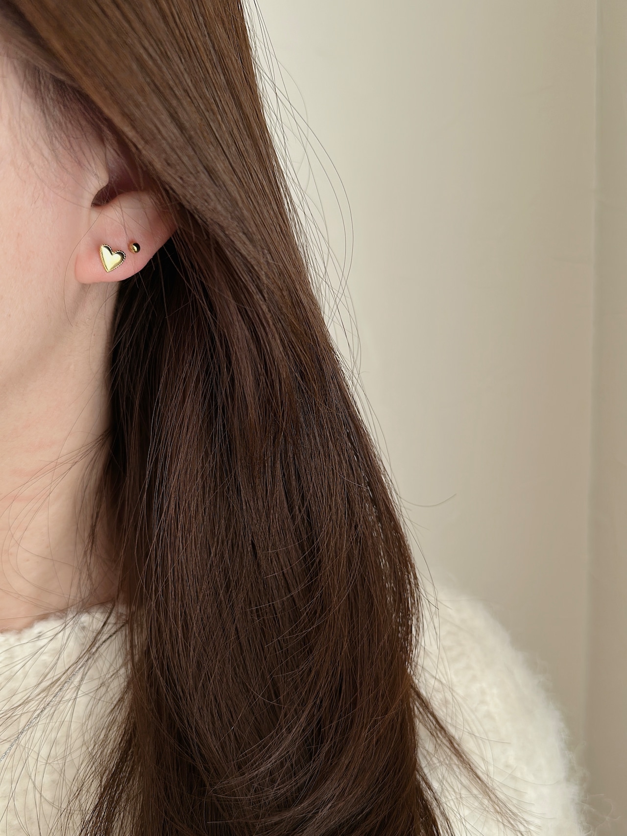 S925 スタッドハートピアス