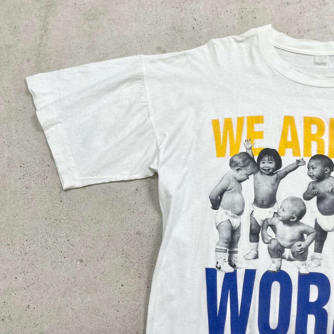 80年代~90年代 WE ARE THE WORLD プリントTシャツ メンズXL相当 古着