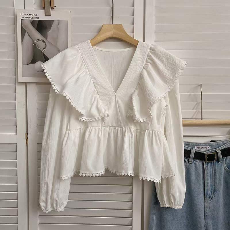 ピコレース Vネックブラウス　AJ44170-6022