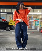 ◆ステッチワーク バルーンデニムパンツ◆ng-92123