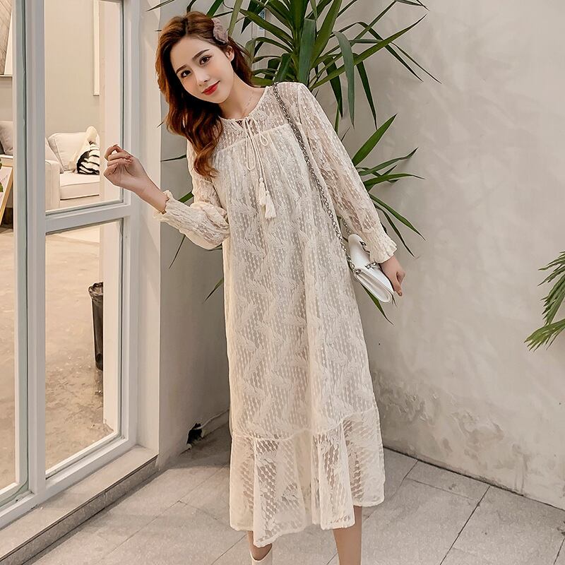 【新作】【送料無料】 マタニティウェア2020春秋新作ルーズレースステッチAラインスカート、トレンディなマザーミドル丈プラスサイズマタニティフィッシュテールスカート-アリババ 大きめサイズ スプリング 春物 オータム 秋物 expec29432877673