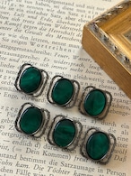 15mm Japanese ヴィンテージボタン カボション グリーン アクセサリーパーツ デコレーション材 カルトナージュ