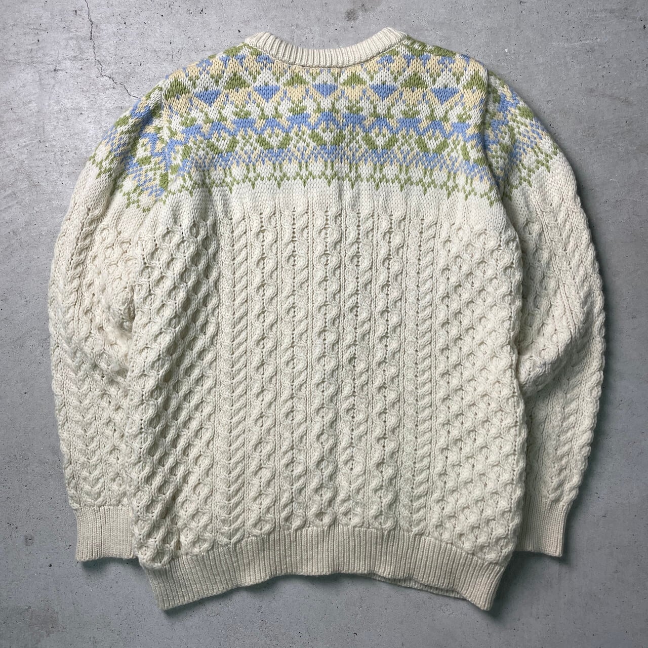 90年代 アイルランド製 arancrafts アランニットカーディガン 